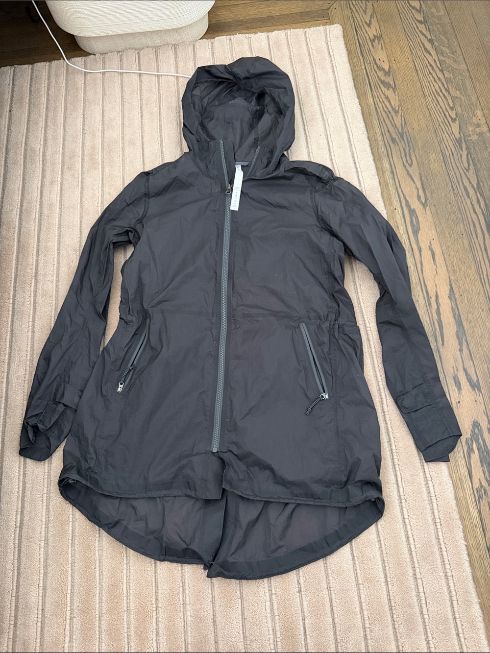 lululemon athletica Black Hooded Trench Coat